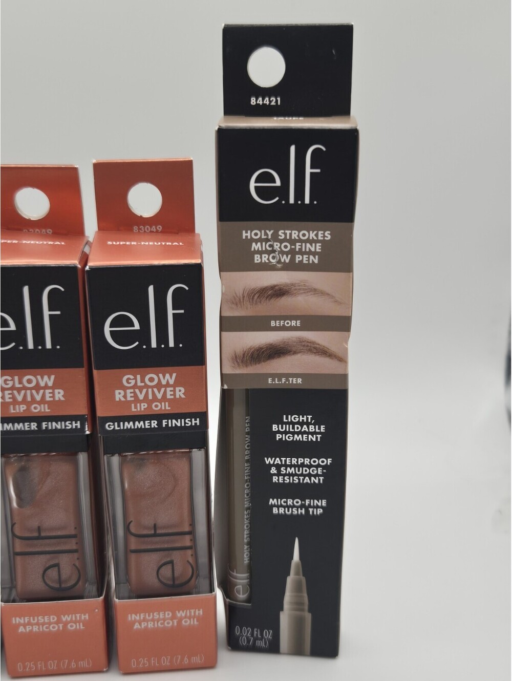 e.l.f. Cosmetics Makeup Lot 5pc Glow Reviver Lip Oils Shadow Sticks Brow Pen - Picture 4 of 5